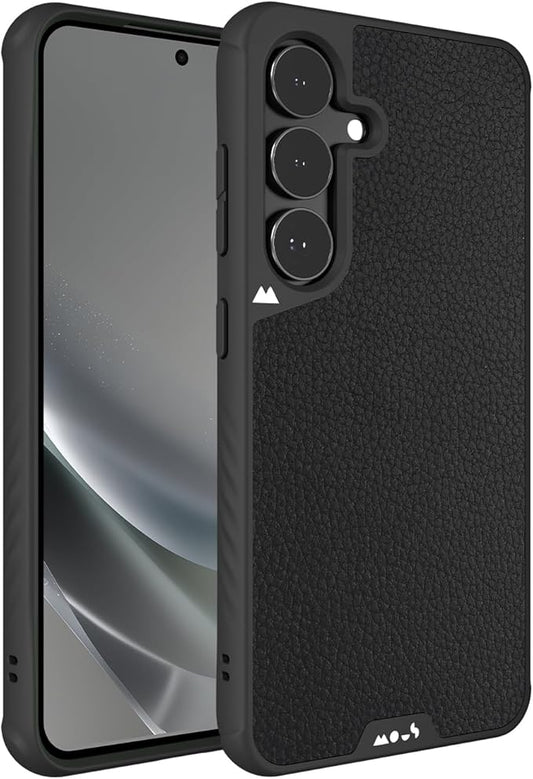 Mous Limitless 6.0 MagSafe Case – Galaxy S25 (6.2") – Black Leather | Slim & Shockproof